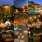 Brightever 120FT Outdoor String Lights Waterproof, 2700K Bright LED Patio Lights with 62 ST38 Shatterproof Vintage Bulbs, Retro Connectable Edison String Lights for Outside, Garden, Balcony, Porch