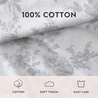 Laura Ashley - Flannel Sheets Full Size, Anti-Pilling & Wrinkle Resistant Cotton, Touchably Soft for All-Season Comfort - Bed Sheets with Matching Pillowcases & Fitted Sheet (Vanessa Grey)