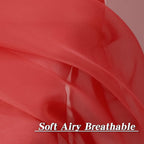HUTO Christmas Red Sheer Curtains 96 inches Long for Baby Wedding Party Backdrop Rod Pocket Window Sheer Panels Drapes for Bedroom Nursery Living Room 2 Panels Voile Sheer 52 Width by 96 Inch Length