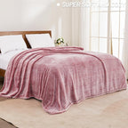 Exclusivo Mezcla Plush Fuzzy Fleece Bed Blanket King Size, Super Soft, Fluffy and Warm Blankets, Suitable for All Seasons (Mixed Deep Red, 90x104 Inches)