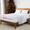 Mellanni Extra Deep California King Sheets - 4 PC Iconic Collection Bedding - Hotel Luxury, Ultra Soft, Cooling Bed Sheets - Wrinkle, Fade, Stain Resistant (Cal King, White)