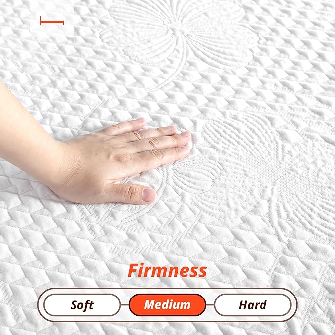 PrimaSleep Queen Mattress, 6 Inch Gel Memory Foam Mattress, Gel Infused for Comfort and Pressure Relief, CertiPUR-US Certified, Bed-in-a-Box, Medium Firm, Queen Size