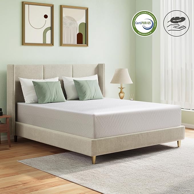 Full Mattress in a Box, 10 inch Mattresses for Platform Bed Double Size Daybed Bunk, Green Tea Memory Foam Medium Firm