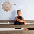 Max & Lily Twin Bed Frame with Slatted Headboard, Solid Wood Platform Bed for Kids, No Box Spring Needed, Easy Assembly, Clay