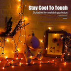 Orange LED Outdoor Halloween Lights, Halloween Decorations, 39 FT 100 LED Mini Lights with 8 Lighting Modes,Connectable String Light Plug in for Garden Patio Party Haunted House Ghost Holiday Decor