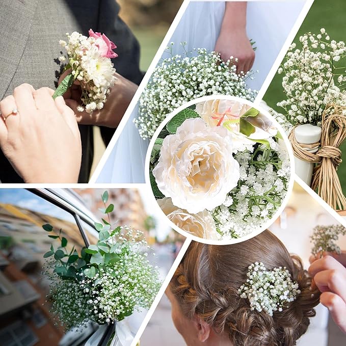 Babys Breath Artificial Flowers,30 Pcs Gypsophila Real Touch Flowers for Wedding Party Home Garden Decoration
