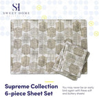 King Size Bed Sheets - 6 Piece 1500 Supreme Collection Fine Brushed Microfiber Deep Pocket King Sheet Set Bedding - 2 Extra Pillow Cases, Great Value, King, Monaco
