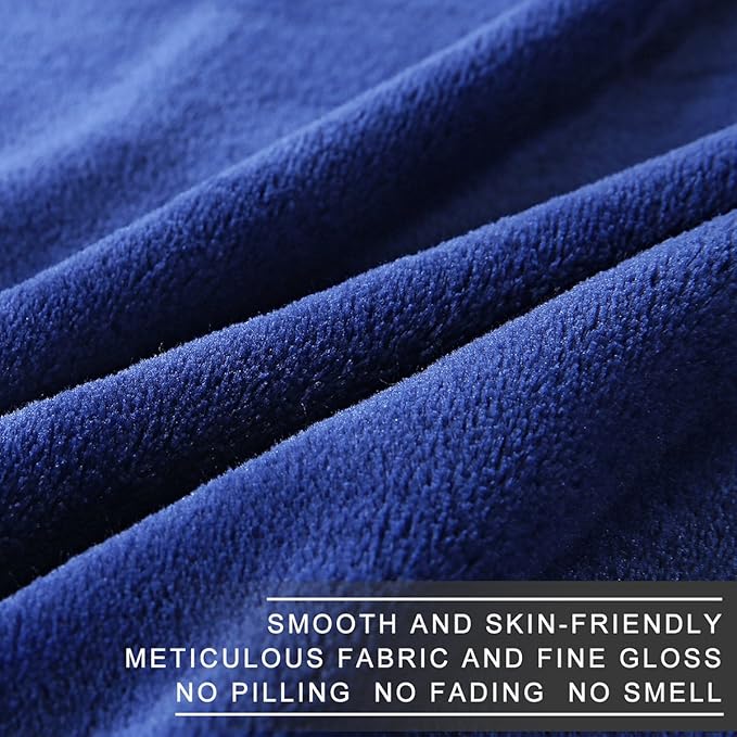 Polar Fleece Throw Blankets Travel Size for The Bed Extra Soft Brush Fabric Super Warm Sofa Throw Blanket 50" x 61"(Royal Blue Travel)