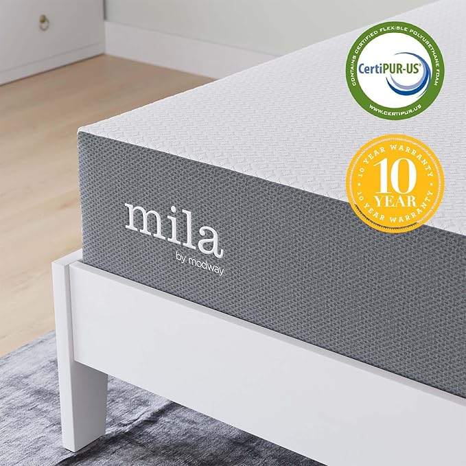 Modway Mila Firm 10" Fiberglass Free Memory Foam Full Mattress