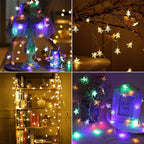 LAMPDREAM Abkshine 25Ft 50LEDs Battery Powered Star Fairy Lights, 8 Modes Warm White Color Changing LED Star String Lights for Wedding, Christmas, Birthday, Halloween, Mother Day