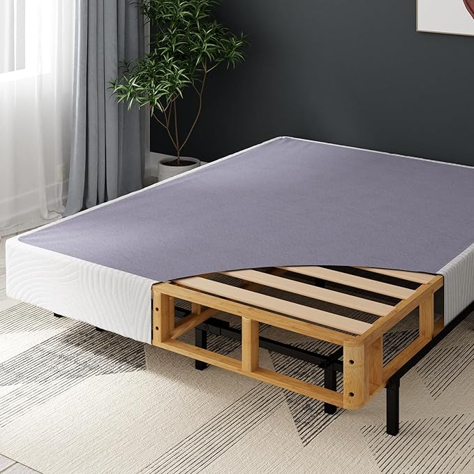 ZINUS Edgar 8 Inch Bamboo Box Spring, Mattress Foundation, Sturdy Bamboo Structure, Low Profile, Easy Assembly, Full