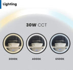Round LED Mirror 24 Inch for Bathroom, Black Metal Frame Lighted Vanity Mirror,Wall Mounted Circle with Lights,6000K Anti-Fog & Dimmable Touch Button