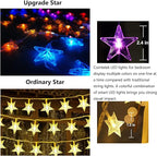Comtelek Bed Canopy with LED Star Lights, Canopy Bed Curtain with RGB Color Changing String Lights with Smart App Control Remote for Princess Girls Bedroom, Suggested for Twin Full Queen King Bed