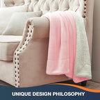 Walensee Sherpa Fleece Blanket (Throw Size 50”x60” Pink) Plush Throw Fuzzy Super Soft Reversible Microfiber Flannel Blankets for Couch, Bed, Sofa Ultra Luxurious Warm and Cozy for All Seasons