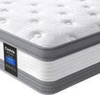 Coolvie Twin Mattress 12 Inch Hybrid Mattress Twin Size Bed Mattresses in A Box Individual Pocket Springs with Memory Foam Layer Provide Motion Isolation & Cool Sleep