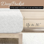 Linen Market Double-Brushed Patterned Microfiber Queen Sheet Set 4 Piece – Oeko-TEX Certified Ultra Soft & Wrinkle-Free - 16" Deep Pocket Sheets - Easy Care Queen Size - Coarse Paisley Light Gray