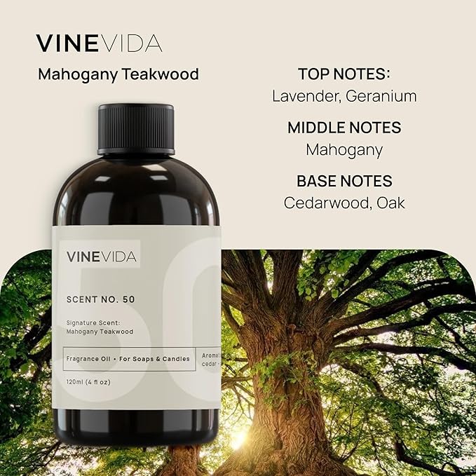 VINEVIDA Mahogany Teakwood Fragrance Oil for Cold Air Diffusers - Gallon(128 Fl Oz) - Essential Oils for Diffuser Oil Refill & Air Freshener Room Spray