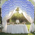 mizii 6Pcs Royal Blue Wisteria Hanging Flowers 48" Silk Wisteria Artificial Flowers Garland Vines Fake Hanging Flowers Decoration for Wedding Flower Wall Backdrop Centerpieces Room Decor (Royal Blue)