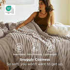 Bedsure GentleSoft King Size Blanket for Bed - Cozy Soft Blankets for Women, Cute Large Fleece Throws for Girls, Linen, 108x90 Inches