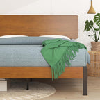 ZINUS Olivia Metal and Bamboo Platform Bed Frame, No Box Spring Needed, Wood Slat Support, Easy Assembly, Queen