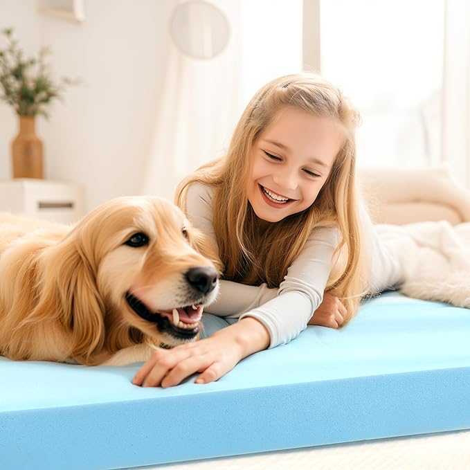 Subrtex Mattress Topper, Memory Foam Mattress Topper, Gel-Infused Memory Foam Topper for Side Stomach Sleepers, Breathable Bed Toppers (4 Inch, King)