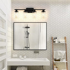 Black Bathroom Vanity Light Fixtures Over Mirror 4-Light Vanity Lighting Fixtures Wall Sconce Lamp