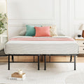Best Price Mattress 14-inch Foldable Quickbase Metal Platform Bed Frame with Tool Free Easy Assembly, Wood Slats No Box Spring Needed, Black, Cal King