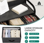 YITAHOME Fabric Dresser with 7 Drawers - Storage Tower with Large Capacity, Organizer Unit for Living Room - Sturdy Steel Frame, Easy Pull Fabric Bins & Wooden Top (Black/Grey)