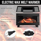 Freestanding Fireplace Wax Warmer,Wax Warmer for Scented Wax,Electric Wax Melt Warmer,Full Metal Wax Melter,Wax Burner Fragrance Warmer for Home Office Gifts&Decor (Three-Sided Glass)
