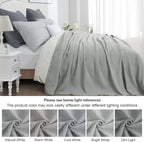 PHF 100% Cotton Waffle Weave Blanket Twin Size for Bed,Snag Proof Lightweight Breathable Moisture-Wicking Throw for Couch,Great for Layering in Cold Weather,Machine Washable,Home Decor Gift-Light Grey