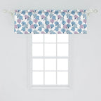 Ambesonne Flower Window Valance, Delicate Pastel Spring Trill Bindweeds, Curtain Valance for Kitchen Bedroom Decor with Rod Pocket, 54" X 18", Blue Grey Mauve