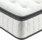 Vesgantti Queen Mattresses 12 Inch Hybrid Pillow Top Queen Size Mattress in a Box, Memory Foam and Pocket Coil Innerspring Mattresses, Cooling & Silent Sleep, Pressure Relief, Medium Feel