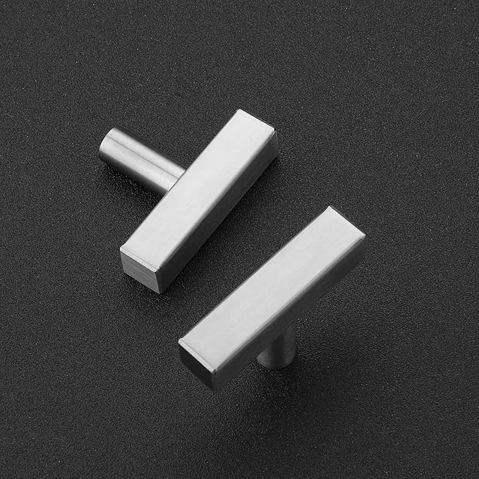 Ravinte Brushed Nickel Cabinet Handles 20 Pack Satin Nickel Square Cabinet Pulls Silver Hardware for Kitchen Cabinets 2 inch Overall Length Stainless Steel Drawer Pulls