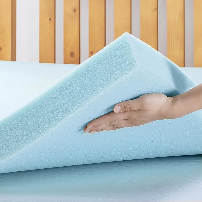 Best Price Mattress 4 Inch Ventilated Memory Foam Mattress Topper, Cooling Gel Infusion, CertiPUR-US Certified, Dorm Essentials, Full