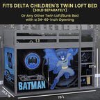 Batman Loft Bed Tent - Curtain Set for Low Twin Loft (Bed Sold Separately) by Delta Children (Pack of 10)