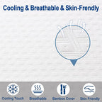 EDILLY 3 Inch Cooling Gel Memory Foam Mattress Topper Full Size,with Removable & Washable Bamboo Cover,Soft Breathable Mattress Pad,Bed Topper for Back Pain Relief (54x75)