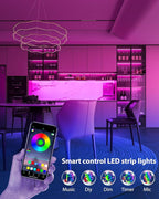 ASOKO 300 Lumens RGB Under Cabinet Led Light Plug in, 6 Pack 12 inch Linkable Led Under Counter Lights, Music Sync RGB LED Strip Lights with APP & Remote Control, Ambient Lights for Room Decor