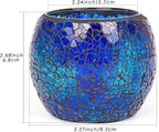 Rancco Glass Votive Candle Holder for Tealight, 6 Set Romantic Stained Mosaic Tealight Candle Holders, Handmade Cracked Aromatherapy Candle Lamp for Valentine, Party, Christmas Table Centerpiece Decor