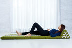 Leewadee Comfortable Japanese Floor Mattress - Thai Floor Bed with Triangle Cushion - Futon Mattress - XL Extra Long Thai Massage Mat, 89 x 20 inches, Green, Kapok Filling
