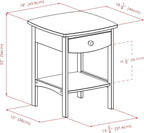 Winsome 22 x 18 x 18-Inch Wood Curved End Table/Night Stand with One Drawer, Brown (94918)