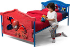 Delta Children Plastic 3D-Footboard Twin Bed, Marvel Spider-Man Snooze 6 inch Memory Foam Twin Mattress (Bundle)