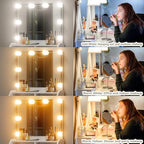 Furniouse Vanity Desk with Mirror and Lights, 23.6" Small Makeup Vanity Table Set with Storage, Drawer, 3 Lighting Modes Adjustable Brightness for Bedroom