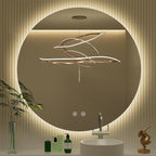 32 Inch Round LED Mirror for Bathroom, Backlit Vanity Round Bathroom Mirror with Lights, LED Lighted, Dimmable, Anti-Fog, Touch, 3000K/4500K/6000K