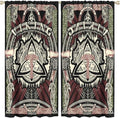 Viking Curtains Nordic Mythology Rune Weapon Antique Viking Pirate Crow Art Pattern Printed Curtains Bedroom Living Room Decoration Blackout Curtains W42 * L63 Inch