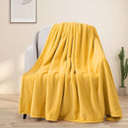 BEAUTEX Fleece Throw Blanket for Couch Sofa or Bed Throw Size, Soft Fuzzy Plush Blanket, Luxury Flannel Lap Blanket, Super Cozy and Comfy for All Seasons (Yellow, 50" x 60")