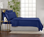 King Sheets by Pure Bamboo, Genuine 100% Organic Viscose Derived from Bamboo Bed Sheet Set, Luxuriously Soft & Cooling, Double Stitching, Lifetime Quality Promise (King, Cobalt Blue)