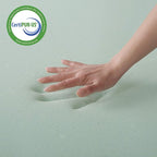 Mellow 4 Inch Memory Foam Mattress Topper with Cover, Calming Green Tea Infusion, Short Queen