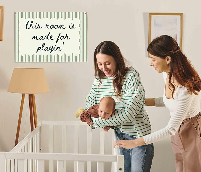 Playroom Rectangular Canvas Banner Wall Decor-Flag Poster Wall Decor for Baby Boy Girl Kids Teen,Playroom Nursery Homeschool Bedroom Home-Baby Shower Birthday Christmas-This Room Is Made for Playing