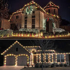 Brizled Outdoor Christmas Lights, 16FT 25 LED Red & Warm White C9 Christmas Lights, Connectable Xmas Tree Light, UL Certified Indoor Light String Waterproof for Outside House Roof Tree Party Decor