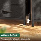 Huuger Nightstands Set of 2, 27.6 Inch End Tables with Charging Station, Bed Side Tables with Fabric Drawers, USB-C Port and Outlet, Night Stands for Bedroom, Black